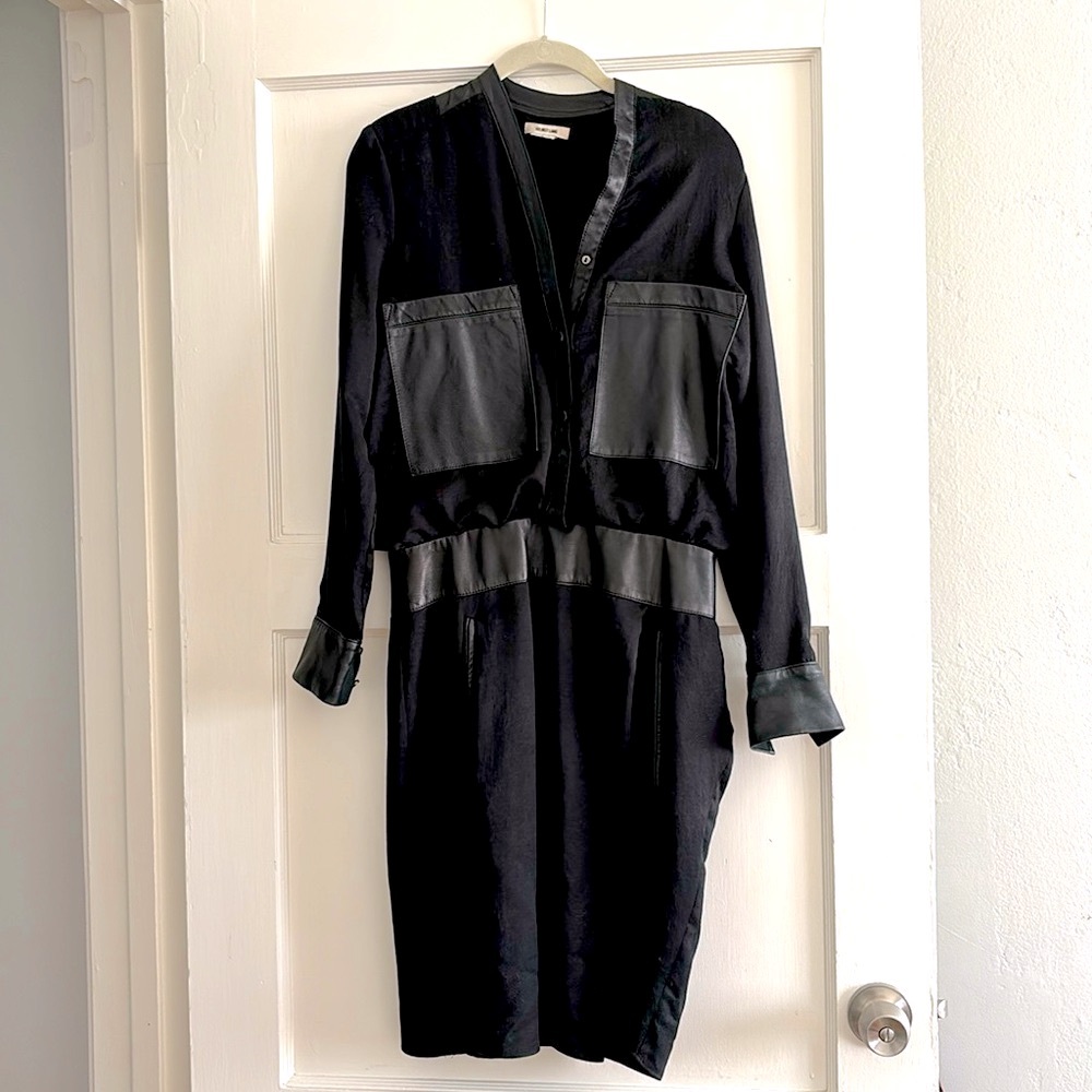 Helmut Lang Leather Detail Dress
